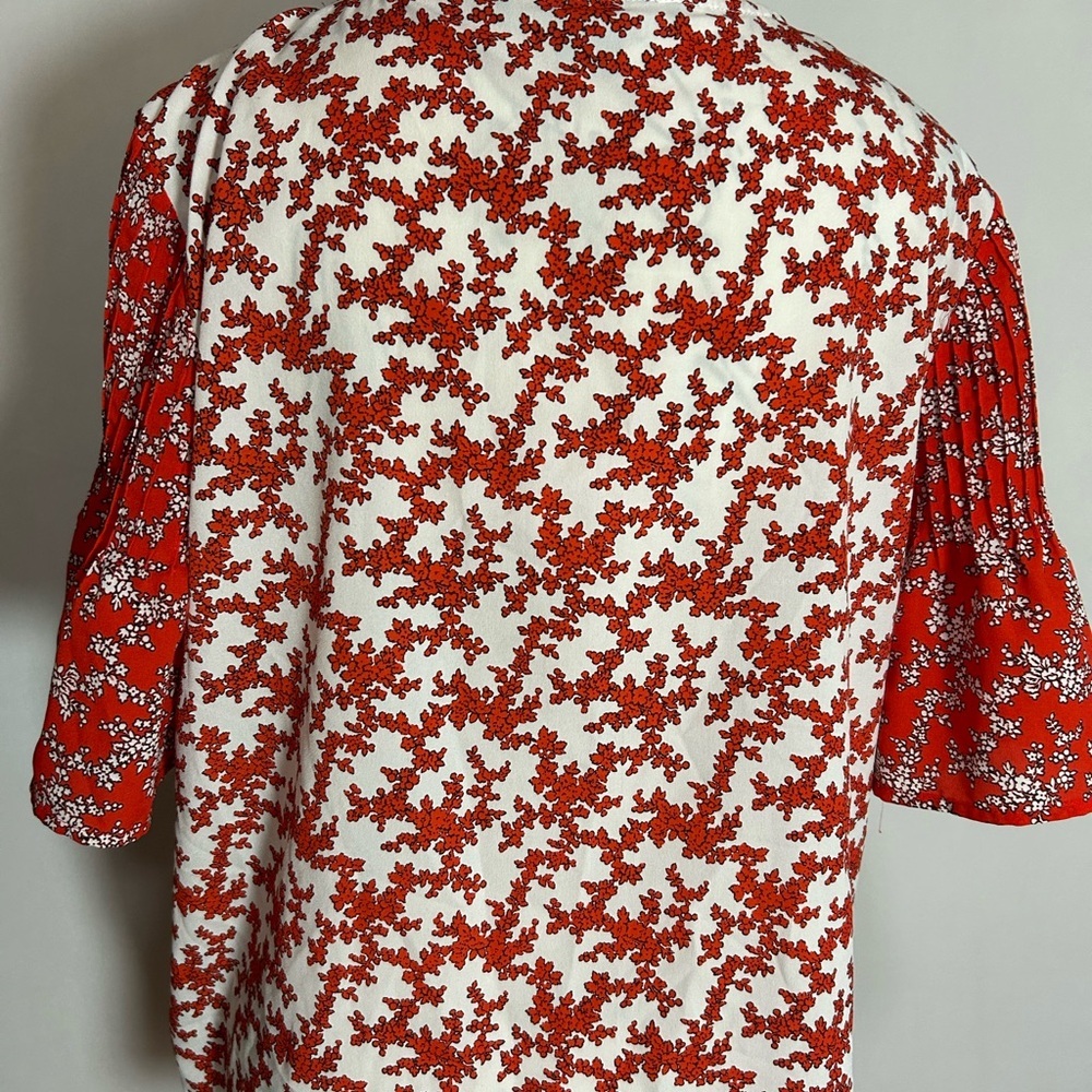 French Connection Red Blouse With Flutter Sleeves… - image 2